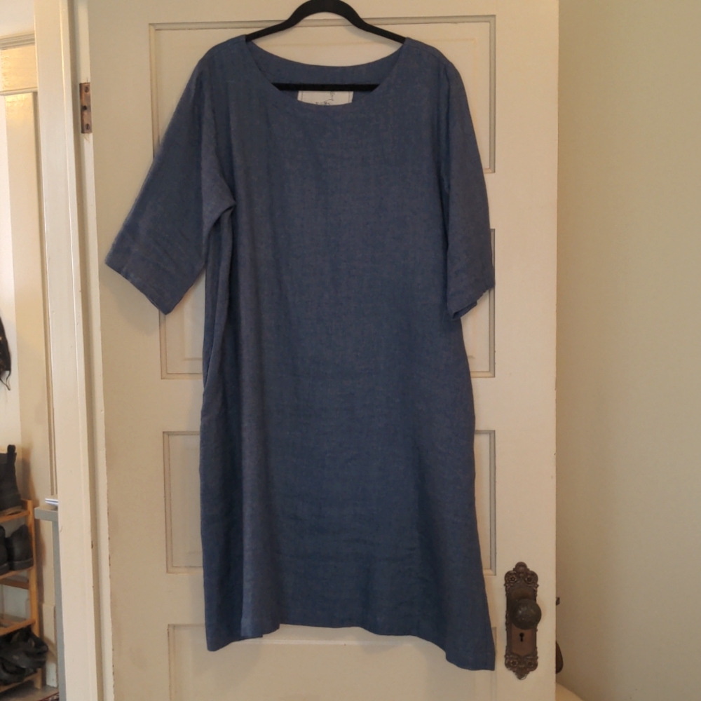 Rare notPERFECTLINEN January wool blend dress size L // ptp 22" // Like New